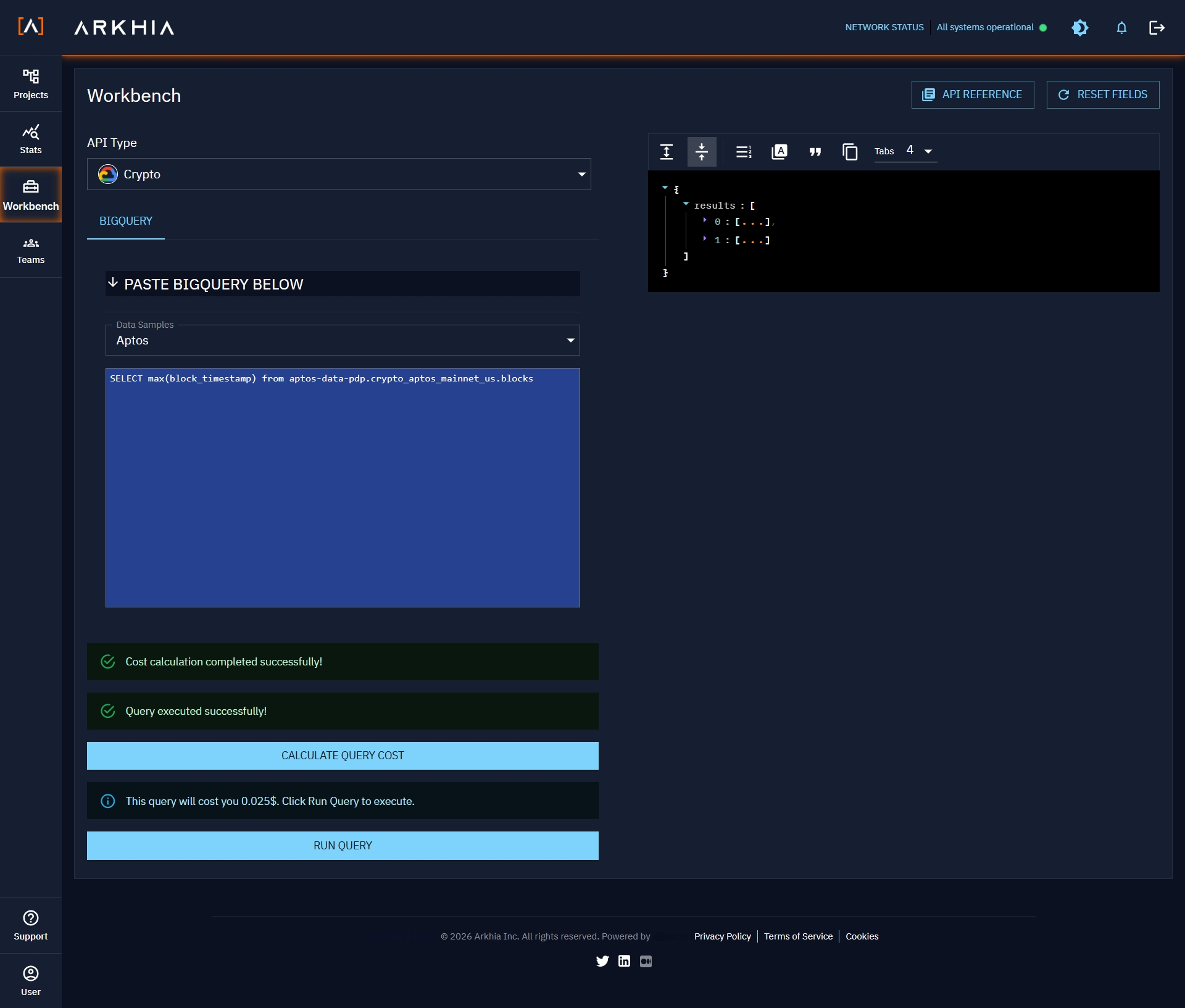 Workbench Query Execution