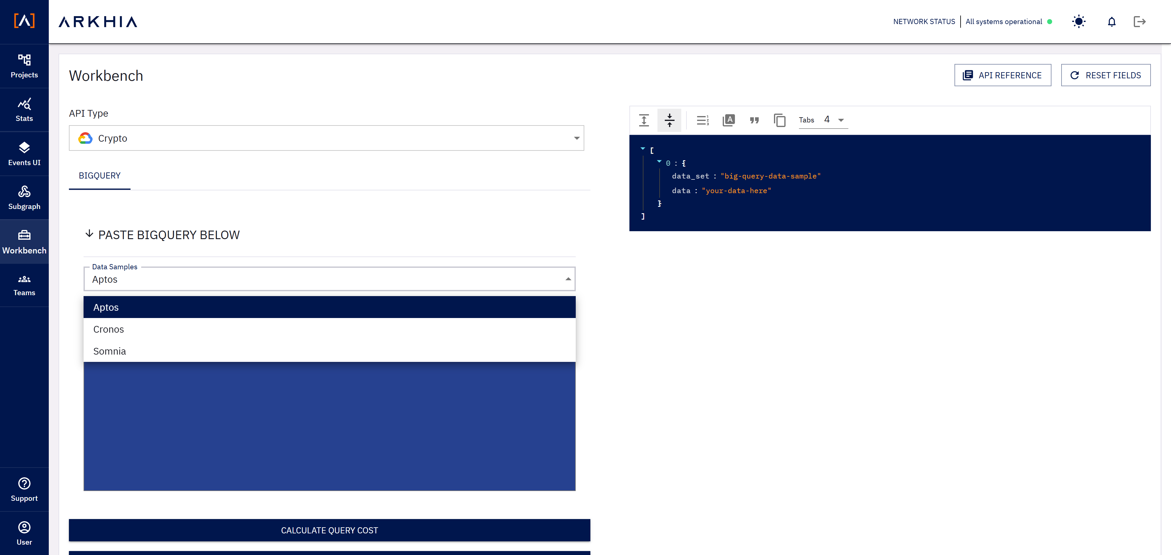 Workbench Crypto Selection